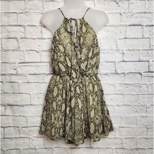 Snake Print Halter Romper